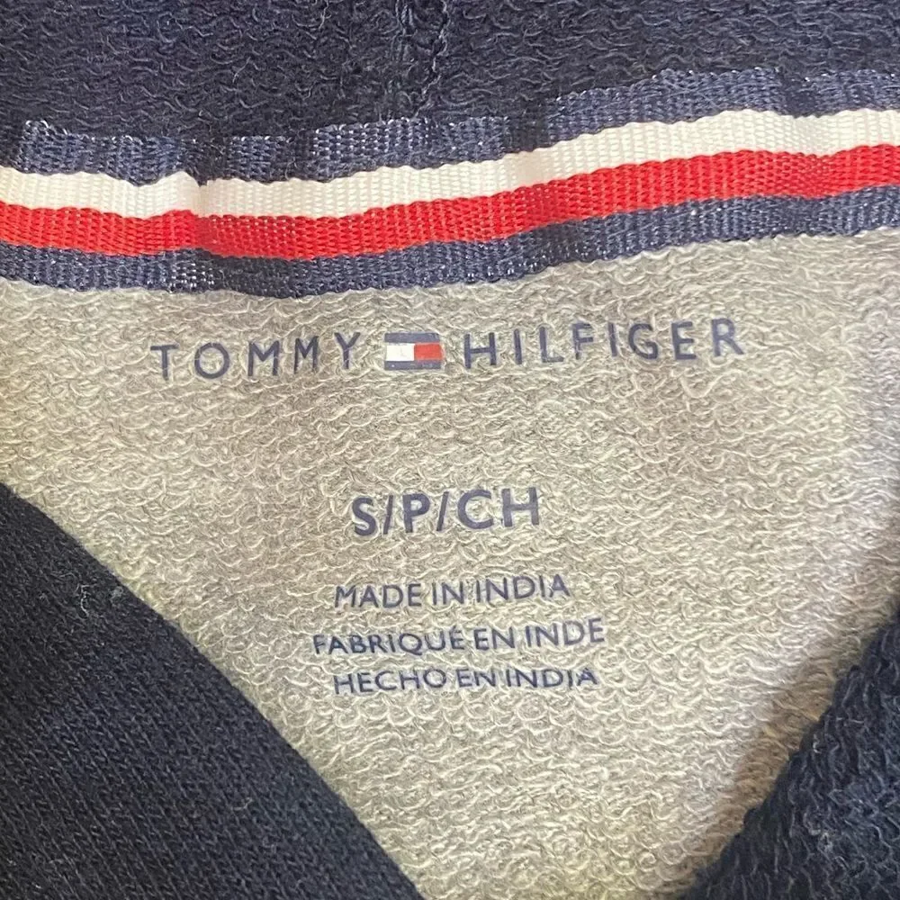 Tommy Hilfiger Long Sleeved Hooded Gray Cropped Top Women's Size Small
